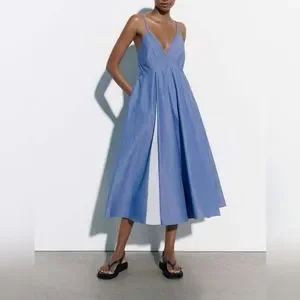 Zara | Dresses | Zara Limited Edition Striped Poplin Dress